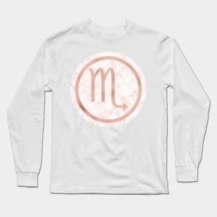 Rose Gold Marble Zodiac - Scorpio Long Sleeve T-Shirt